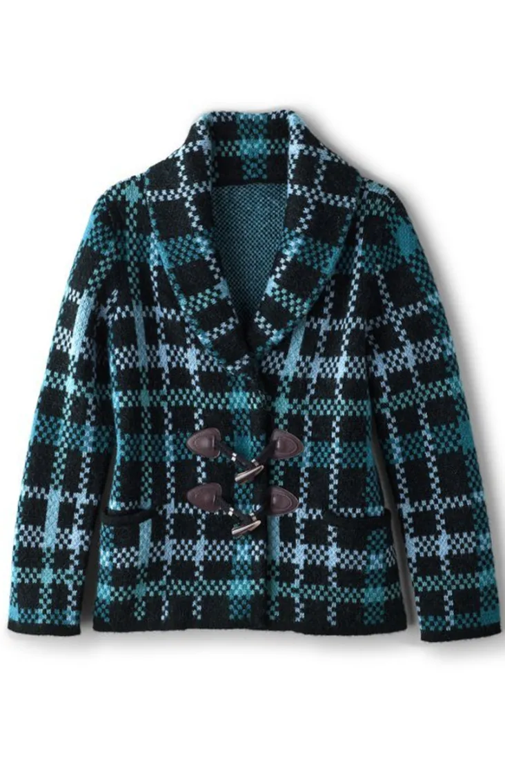 Cheap Soft Surroundings Alpine Plaid Sweater Coat NaturallyFallPlaid
