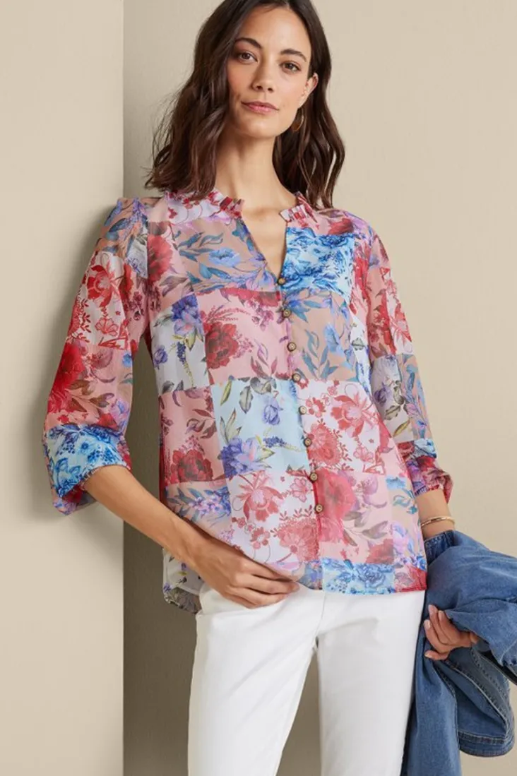 anastasia_shirt_0.webp Flash Sale Soft Surroundings Anastasia Shirt ChrysanthemumFloral
