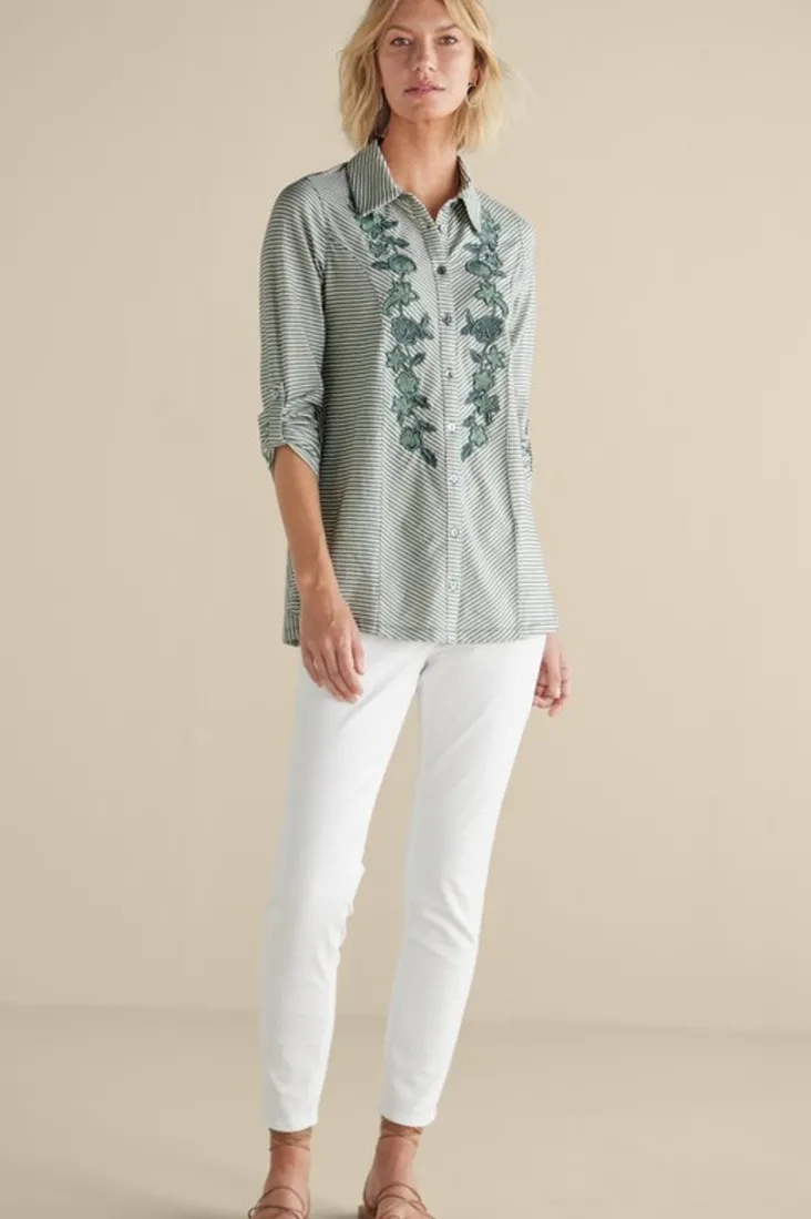 anisa_tunic_9.webp Discount Soft Surroundings Anisa Tunic GreenMilieuStripe