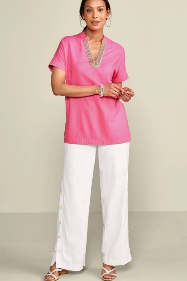 annalise_linen_blend_tunic_2.webp Cheap Soft Surroundings Annalise Linen Blend Tunic AzaleaPink