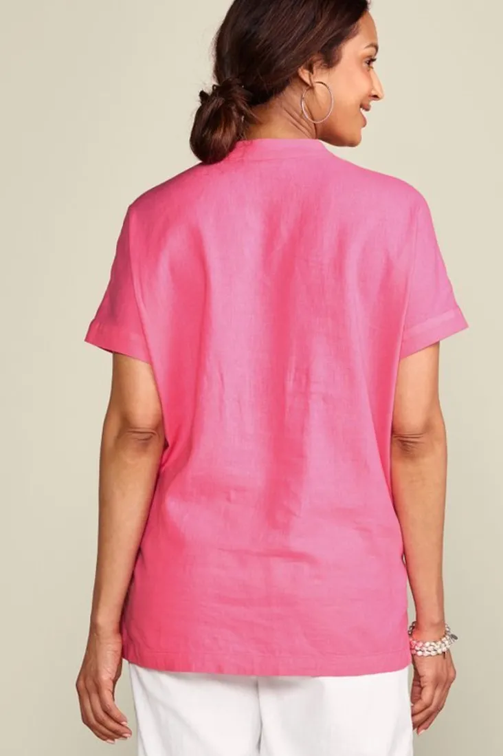 annalise_linen_blend_tunic_3.webp Cheap Soft Surroundings Annalise Linen Blend Tunic AzaleaPink