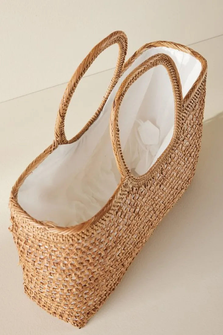 Store Soft Surroundings April Woven Bag Tan
