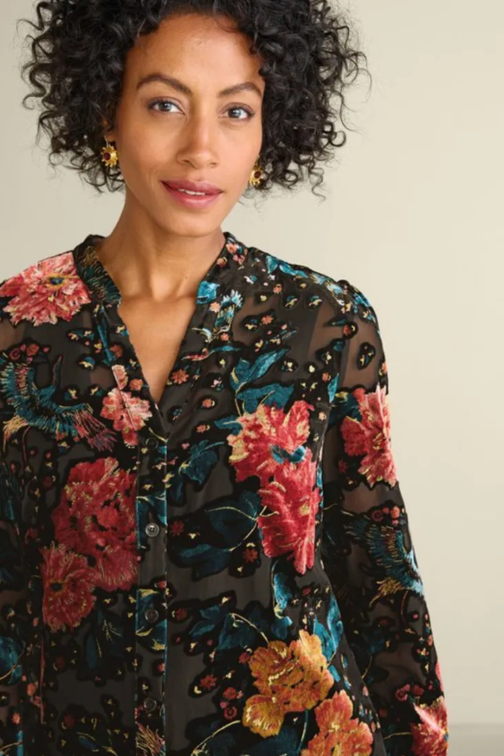 autumn_velvet_tunic_5.webp Hot Soft Surroundings Autumn Velvet Tunic BlackMulti