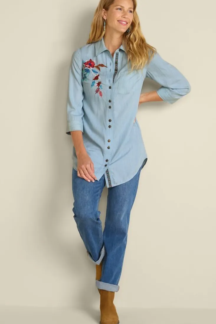 Clearance Soft Surroundings Aveline Tencel™ Tunic LightChambray