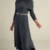 Shop Soft Surroundings B'call Knit Midi Dress CharcoalHeather