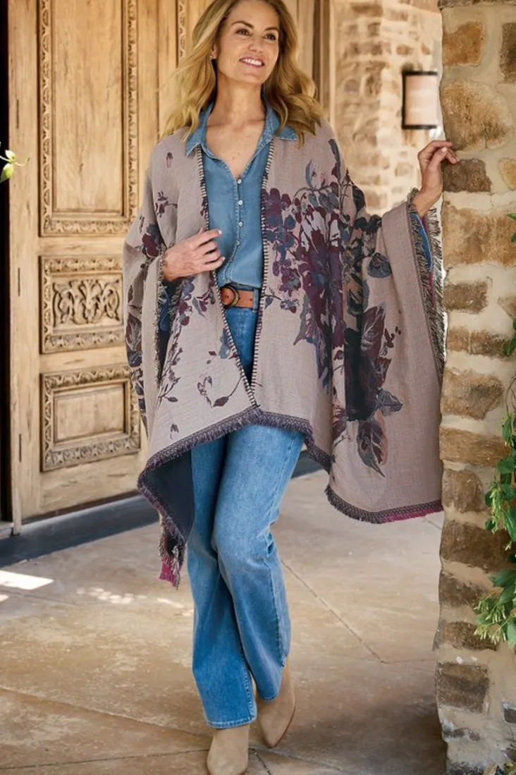 beatrix_floral_wrap_3.webp Online Soft Surroundings Beatrix Floral Wrap MidnightMulti