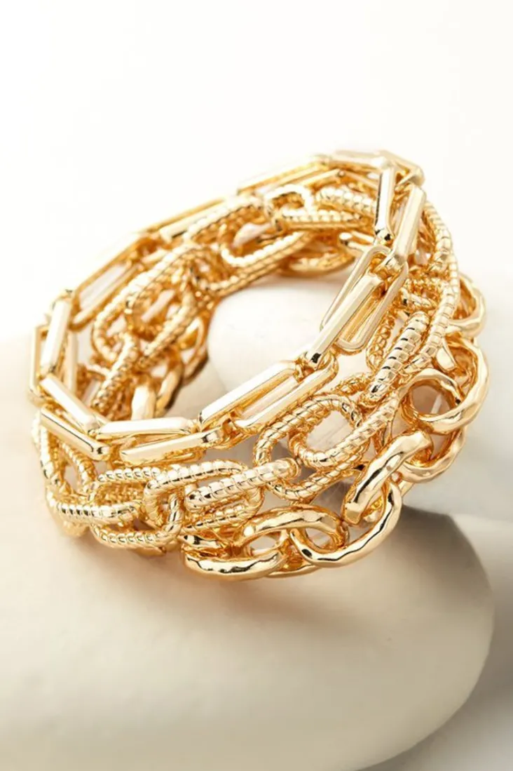 Sale Soft Surroundings Bella Links Bracelet Set Gold
