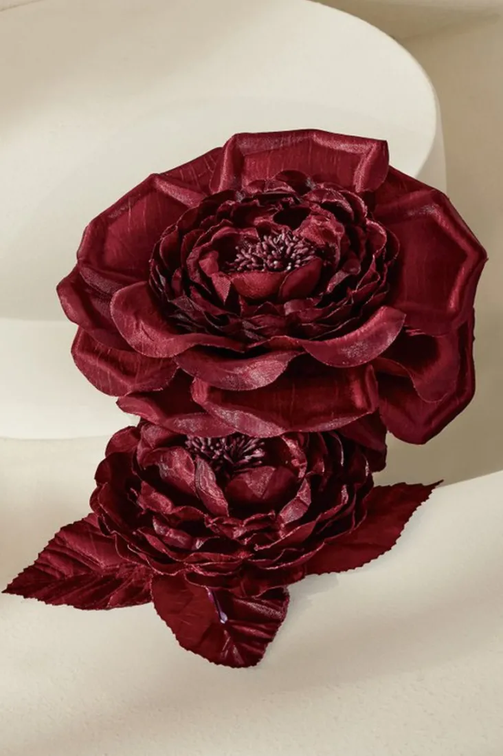 New Soft Surroundings Bordeaux Blooms Pin Burgundy