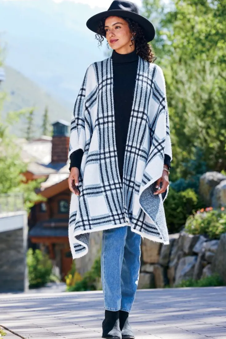 braunwyn_plaid_wrap_4.webp Shop Soft Surroundings Braunwyn Plaid Wrap BlueWindowpanePlaid