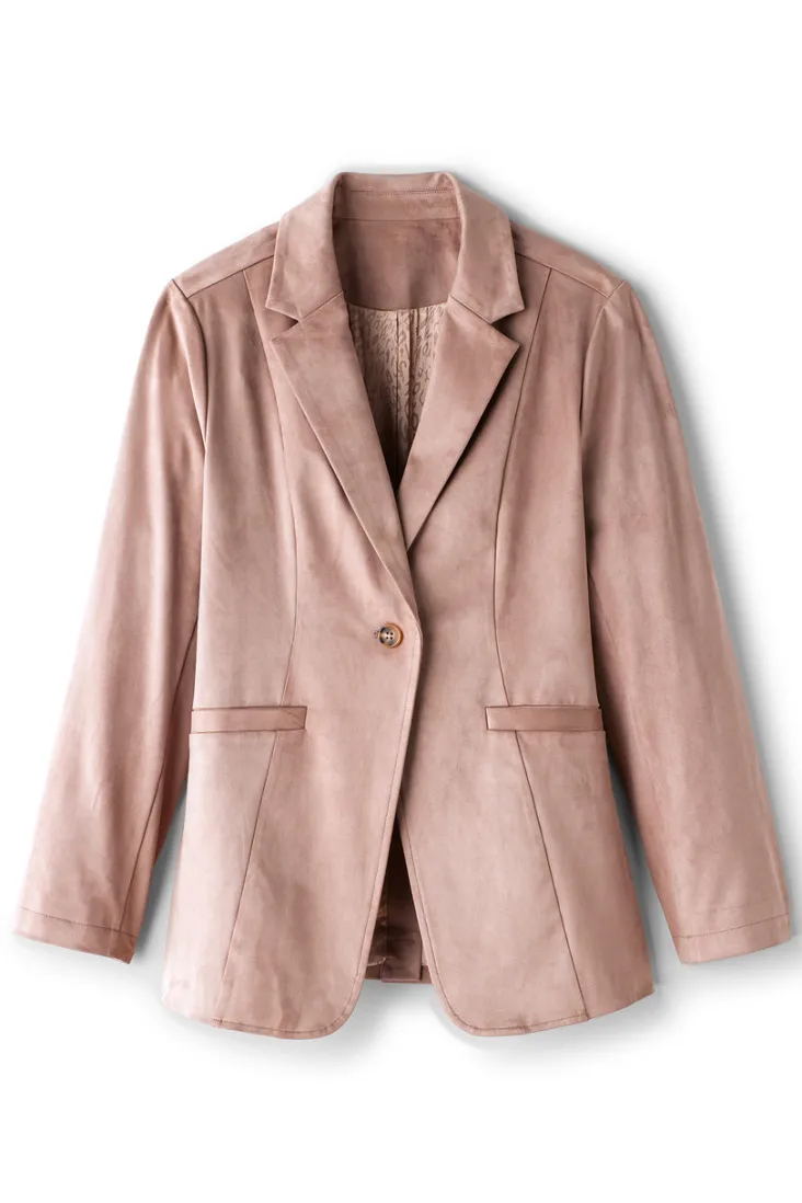 Best Soft Surroundings Breck Faux Suede Blazer Stone