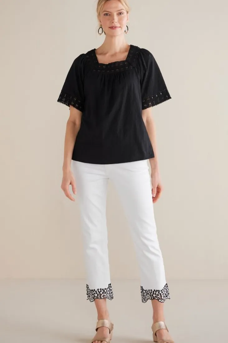 brianna_crochet_knit_tee_2.webp Best Soft Surroundings Brianna Crochet Knit Tee Black