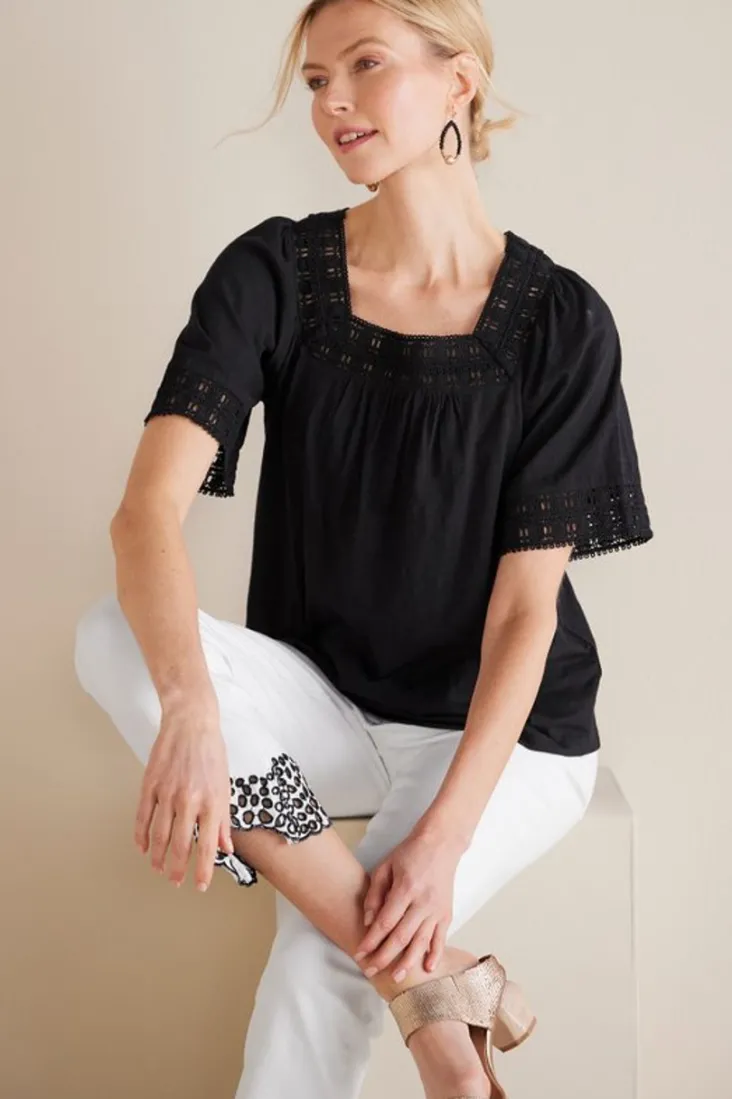 brianna_crochet_knit_tee_6.webp Best Soft Surroundings Brianna Crochet Knit Tee Black