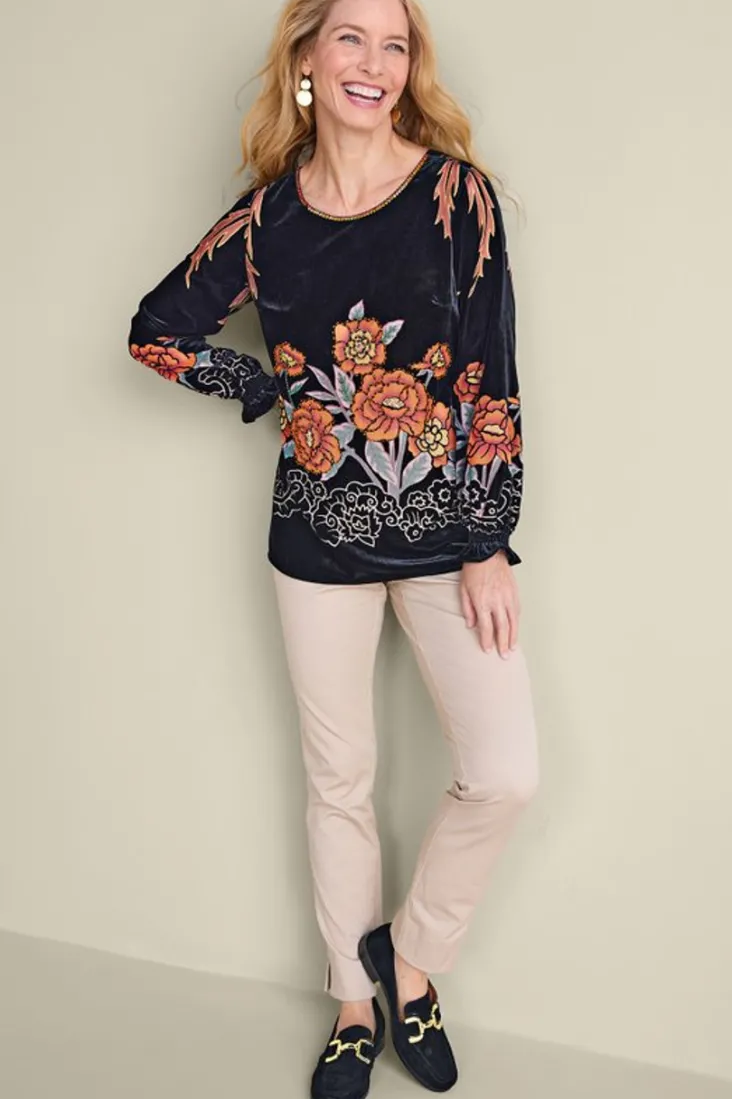 brielle_velvet_top_2.webp Cheap Soft Surroundings Brielle Velvet Top BlackMulti