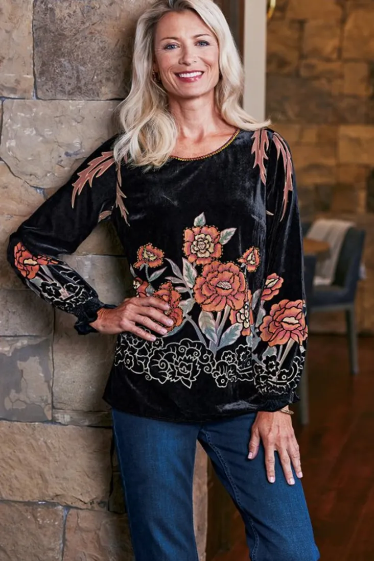 brielle_velvet_top_4.webp Cheap Soft Surroundings Brielle Velvet Top BlackMulti