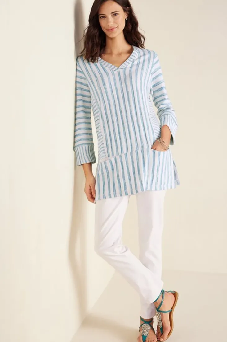 briza_stripe_tunic_2.webp Store Soft Surroundings Briza Stripe Tunic ChambrayBlue/WhiteStrip