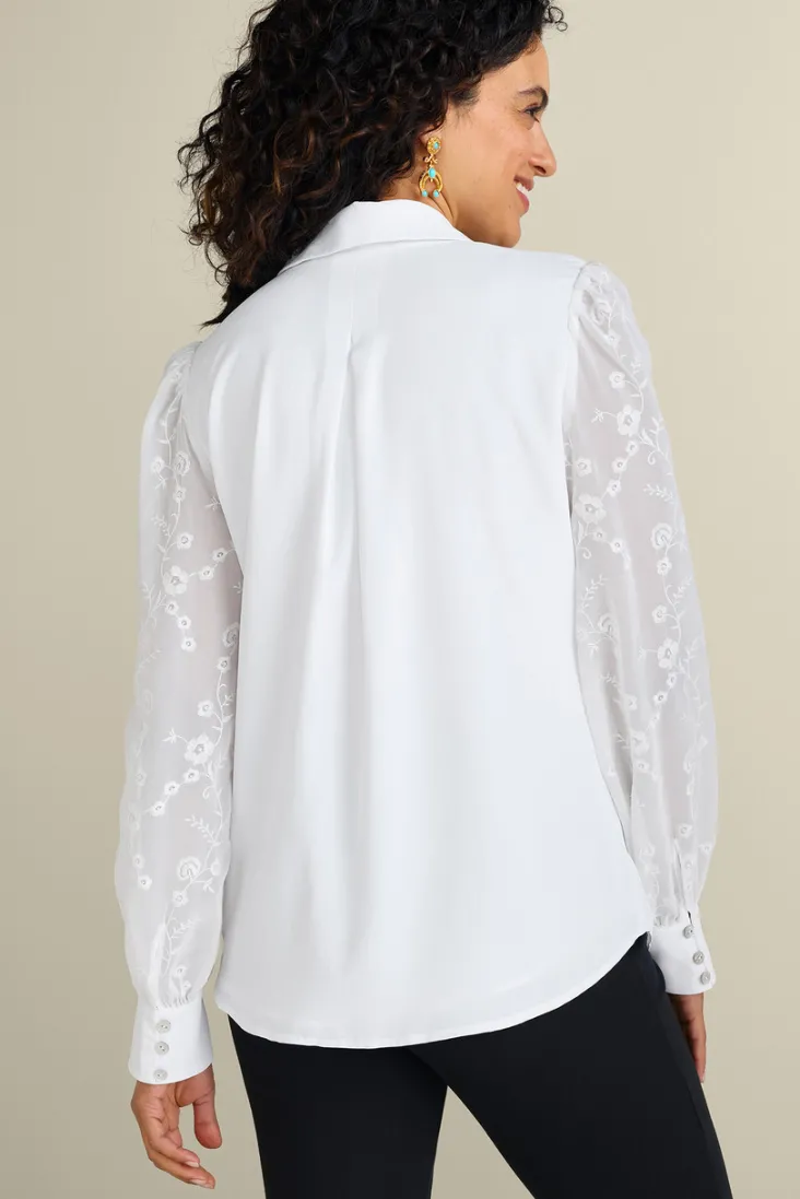 calathea_embroidered_sleeve_shirt_3.webp Online Soft Surroundings Calathea Embroidered Sleeve Shirt White