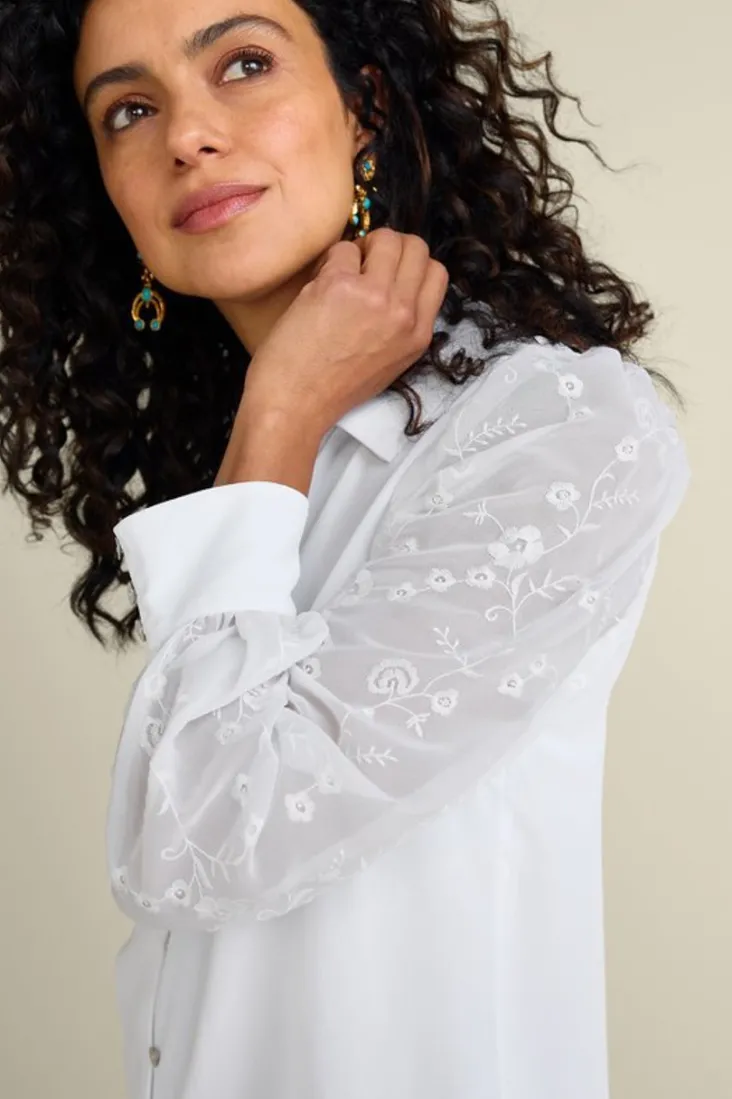 calathea_embroidered_sleeve_shirt_5.webp Online Soft Surroundings Calathea Embroidered Sleeve Shirt White