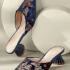 Discount Soft Surroundings Cecelia Ny Melony Heel Slides NavySequin