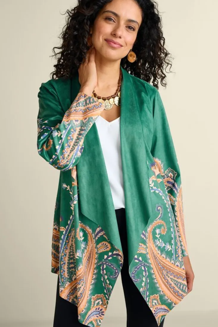 Best Sale Soft Surroundings Chouteau Faux Suede Jacket CascadingBrdS