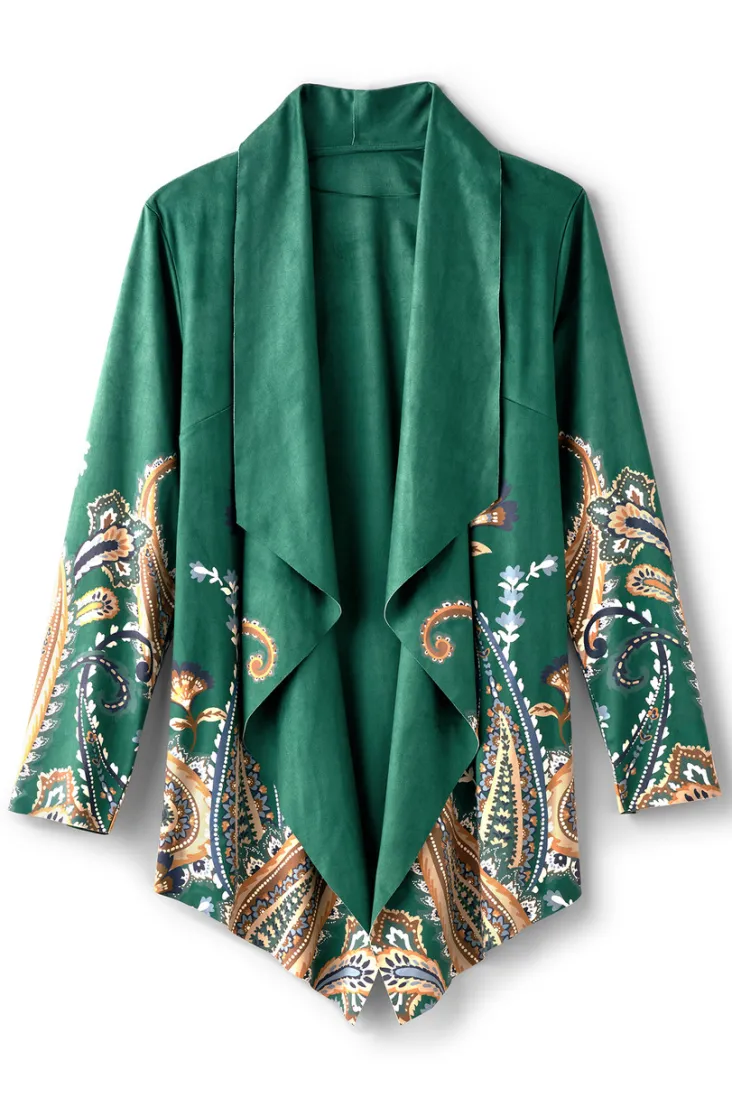 Best Sale Soft Surroundings Chouteau Faux Suede Jacket CascadingBrdS
