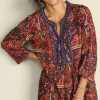 New Soft Surroundings Cindra Embroidered Gauze Tunic RivieraPatchworkBurgund