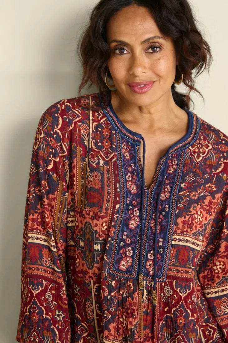 cindra_embroidered_gauze_tunic_5.webp New Soft Surroundings Cindra Embroidered Gauze Tunic RivieraPatchworkBurgund