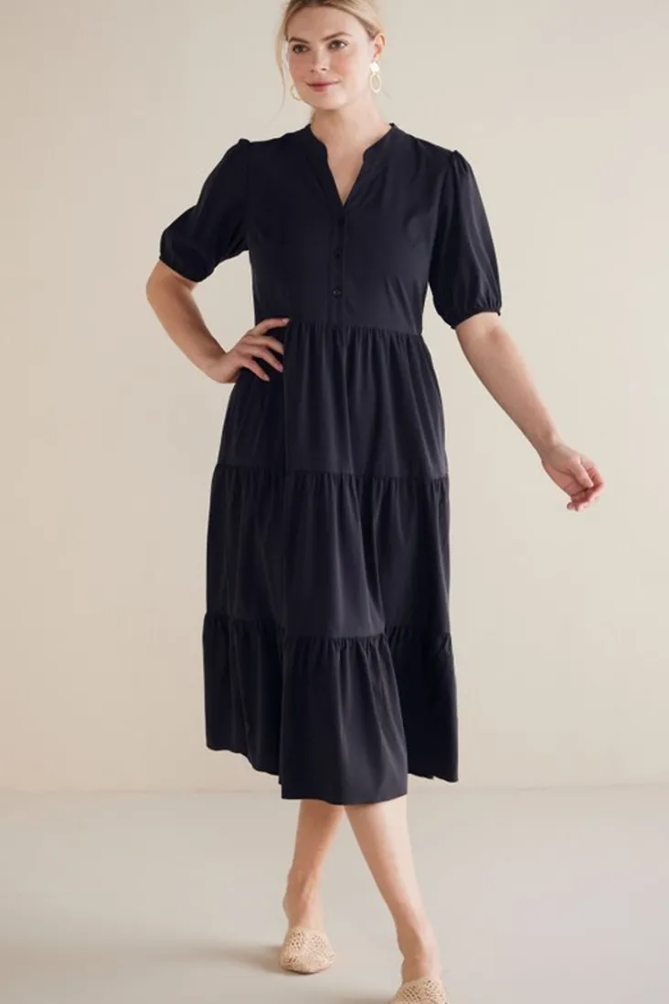 Shop Soft Surroundings Claudia Midi Dress Black