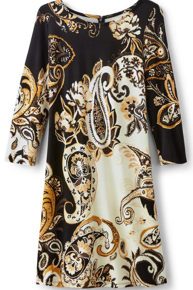 clotilde_ponte_dress_1.webp Flash Sale Soft Surroundings Clotilde Ponte Dress AutumnPaisley