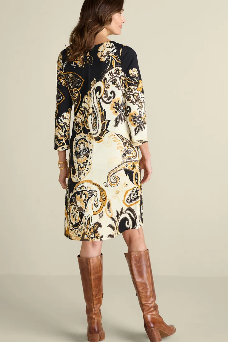 clotilde_ponte_dress_2.webp Flash Sale Soft Surroundings Clotilde Ponte Dress AutumnPaisley