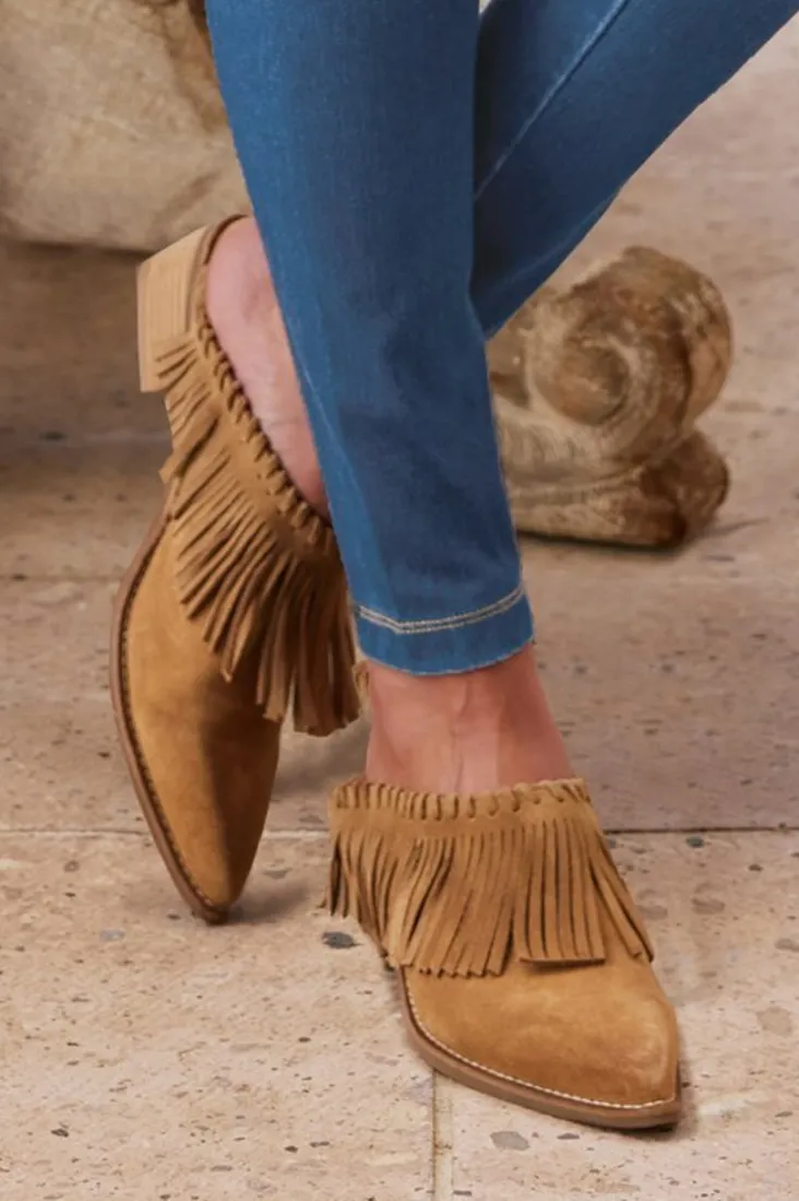 dabney_fringe_suede_mules_4.webp Hot Soft Surroundings Dabney Fringe Suede Mules Taupe