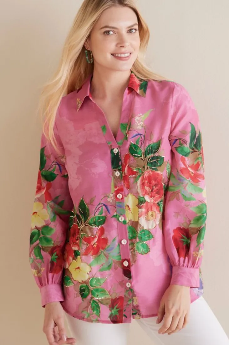danica_embellished_shirt_2.webp Hot Soft Surroundings Danica Embellished Shirt Red/PinkFloral