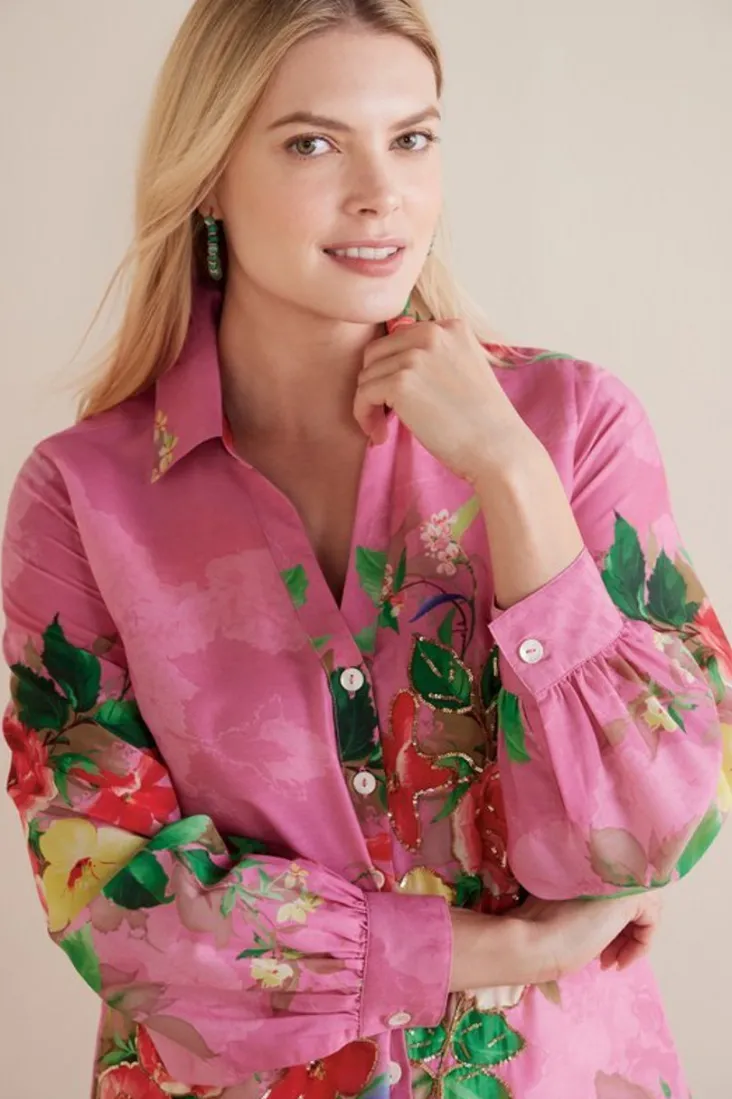 danica_embellished_shirt_6.webp Hot Soft Surroundings Danica Embellished Shirt Red/PinkFloral
