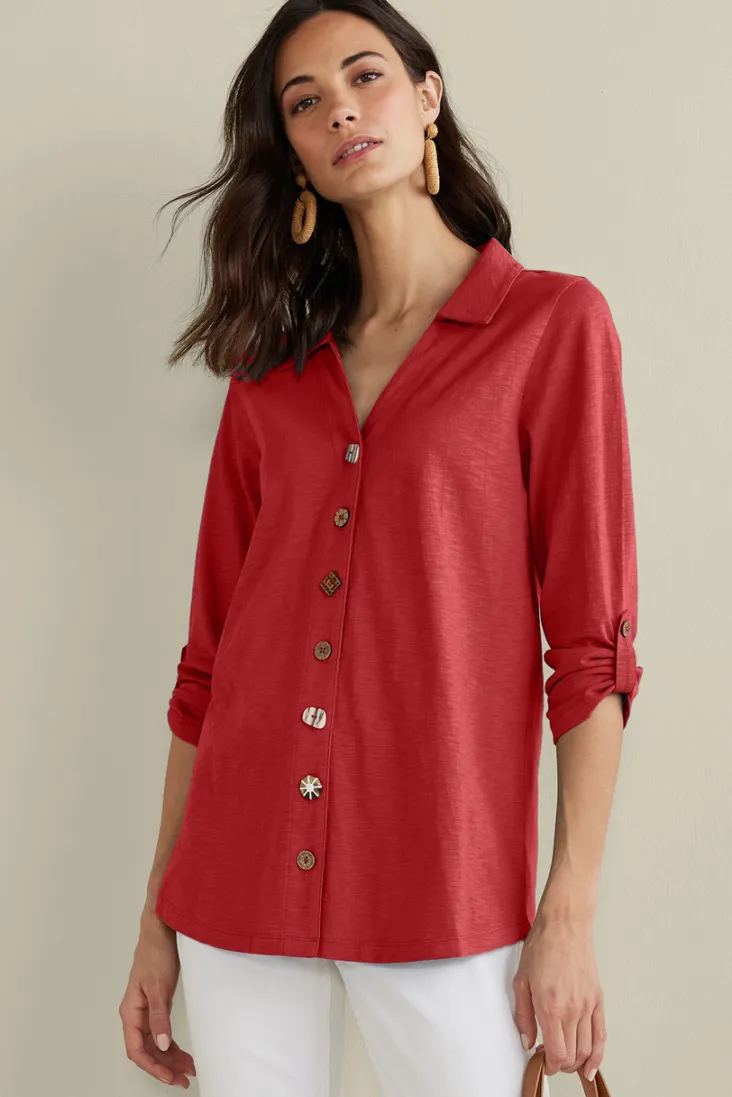 danielle__sleeve_tunic_22.webp Outlet Soft Surroundings Danielle 3/4 Sleeve Tunic