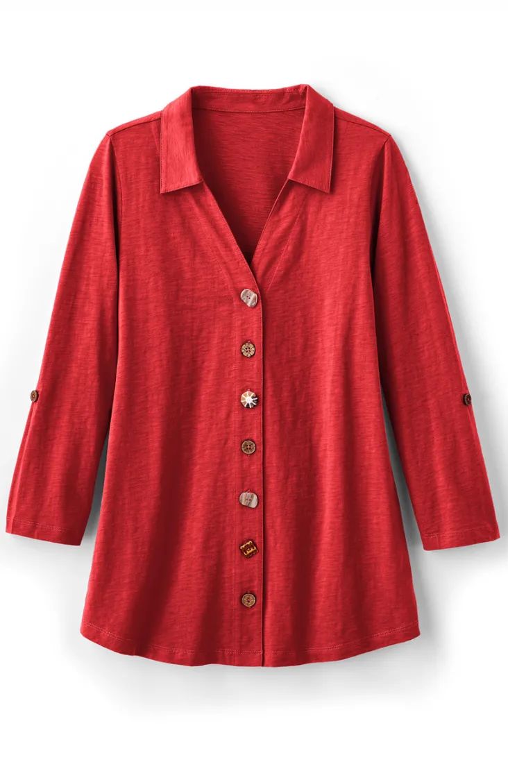 danielle__sleeve_tunic_23.webp Outlet Soft Surroundings Danielle 3/4 Sleeve Tunic