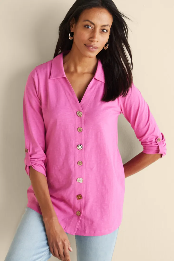danielle__sleeve_tunic_28.webp Outlet Soft Surroundings Danielle 3/4 Sleeve Tunic