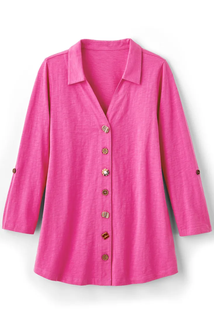 danielle__sleeve_tunic_29.webp Outlet Soft Surroundings Danielle 3/4 Sleeve Tunic