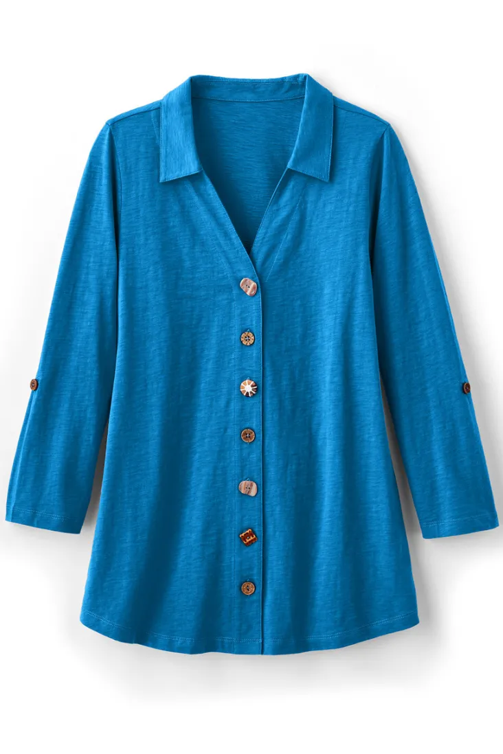 danielle__sleeve_tunic_35.webp Outlet Soft Surroundings Danielle 3/4 Sleeve Tunic