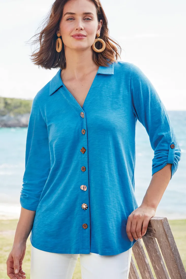 danielle__sleeve_tunic_38.webp Outlet Soft Surroundings Danielle 3/4 Sleeve Tunic