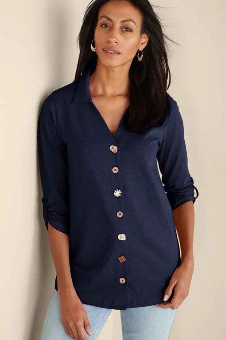 danielle__sleeve_tunic_5.webp Outlet Soft Surroundings Danielle 3/4 Sleeve Tunic