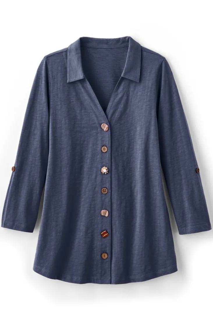 danielle__sleeve_tunic_6.webp Outlet Soft Surroundings Danielle 3/4 Sleeve Tunic