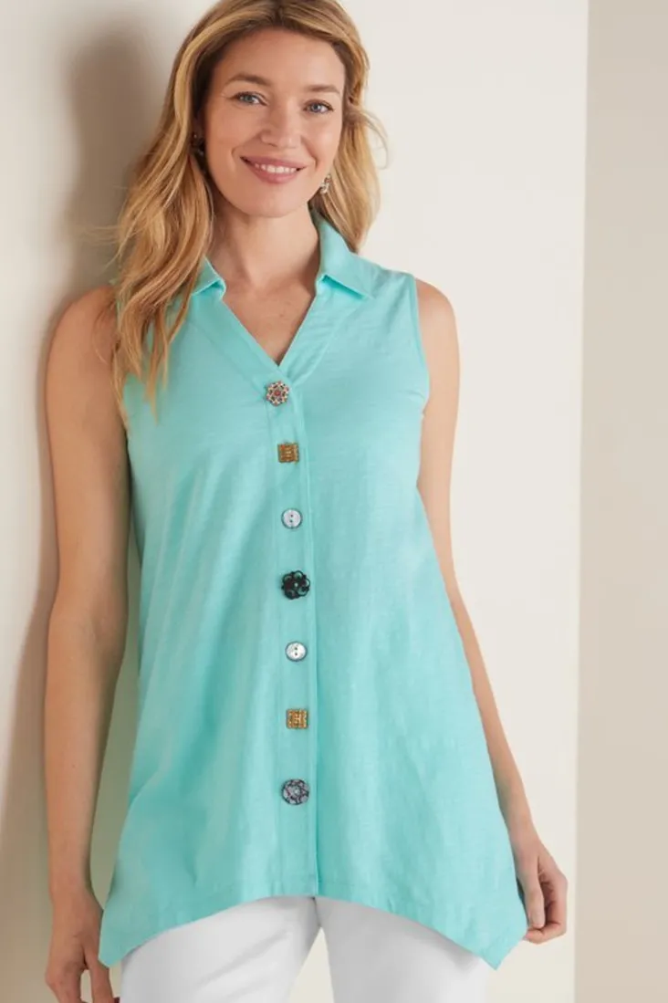 Discount Soft Surroundings Danielle Button Tank