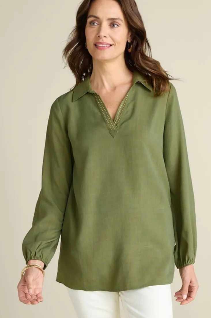 Cheap Soft Surroundings Delaine Tencel™ Tunic LodenGreen
