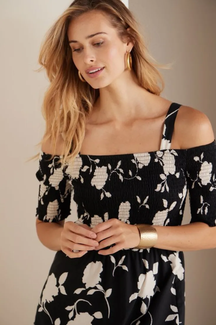 divani_dress_5.webp Flash Sale Soft Surroundings Divani Dress BlackWhiteFloral