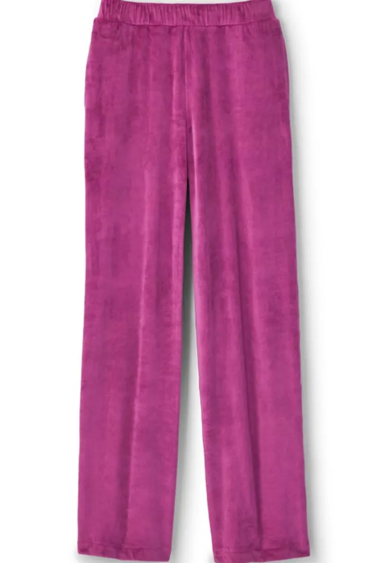 Online Soft Surroundings Dixie Velour Wide Leg Pants Boysenberry