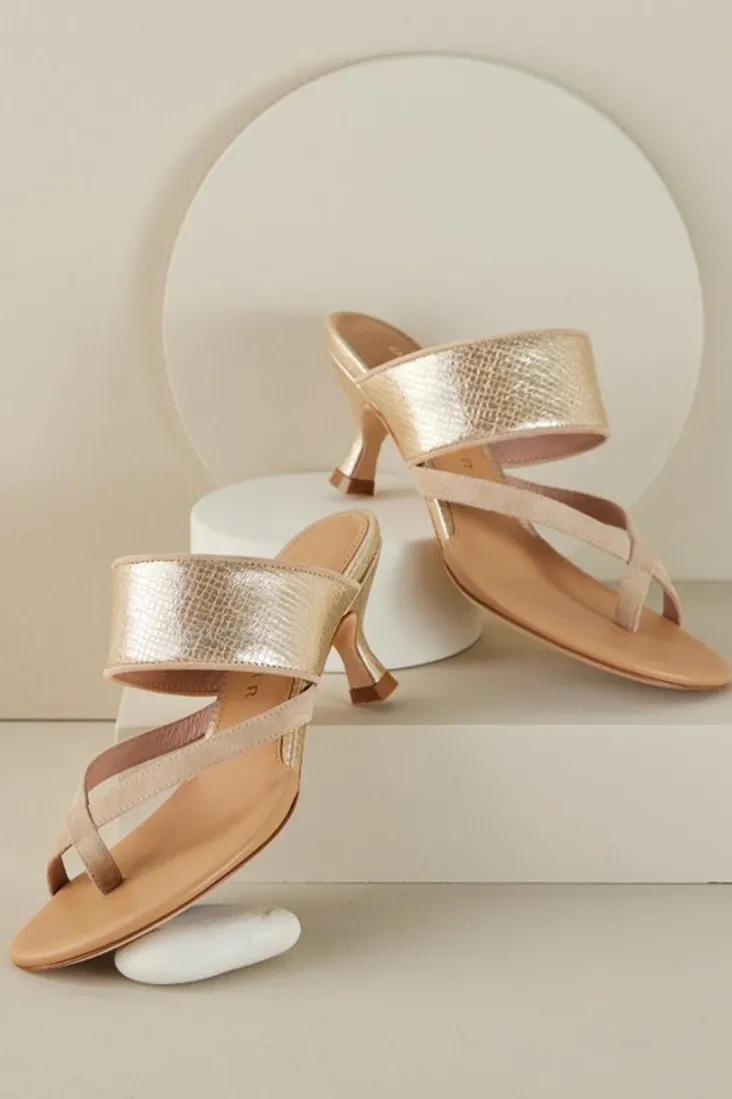 Flash Sale Soft Surroundings Donald Pliner Louka Sandal Slide Sand/Platino