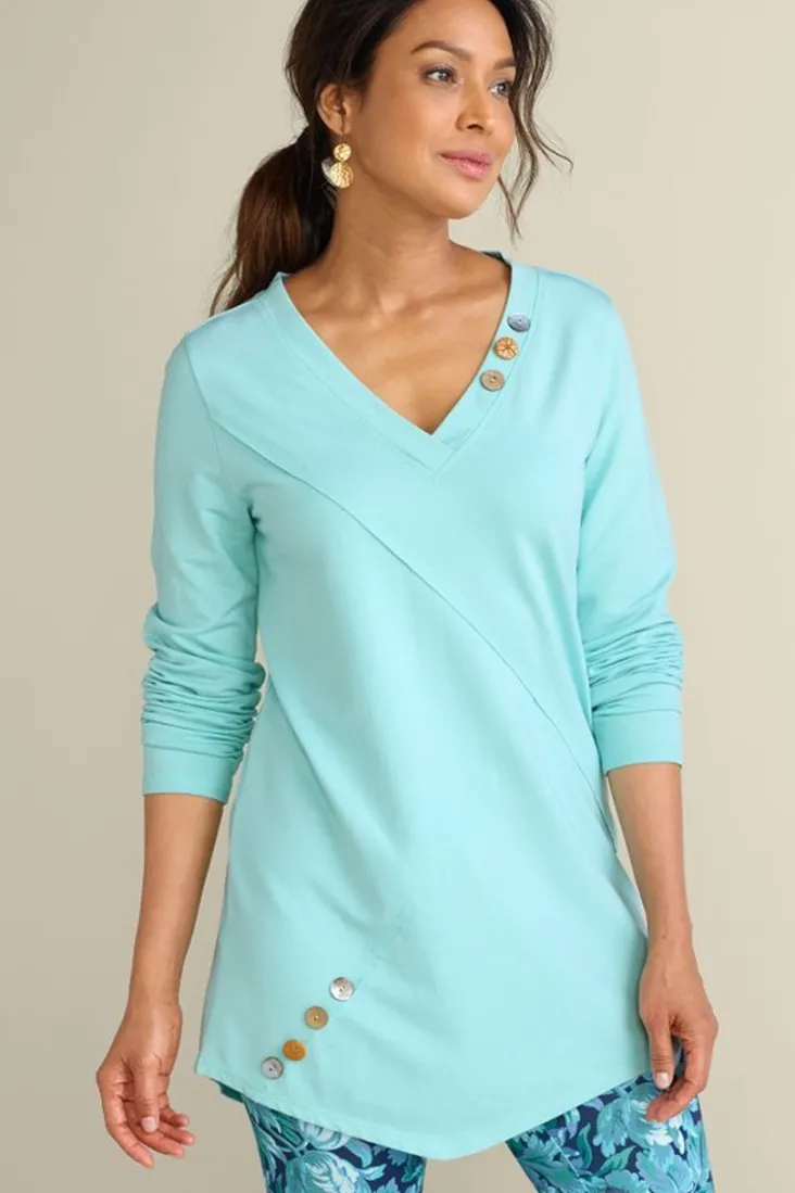 dove_french_terry_asymmetrical_tunic_0.webp Shop Soft Surroundings Dove French Terry Asymmetrical Tunic PastelTurquoise