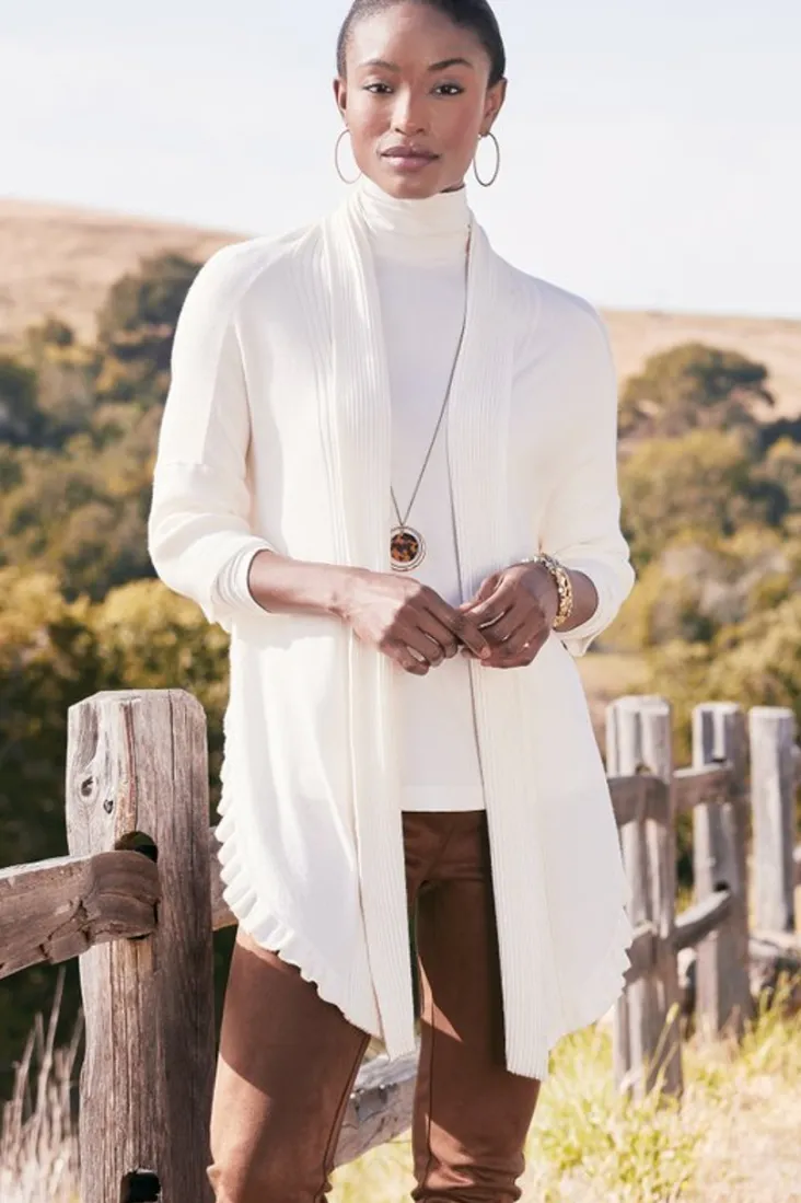Clearance Soft Surroundings Draped Ruffle Cardigan