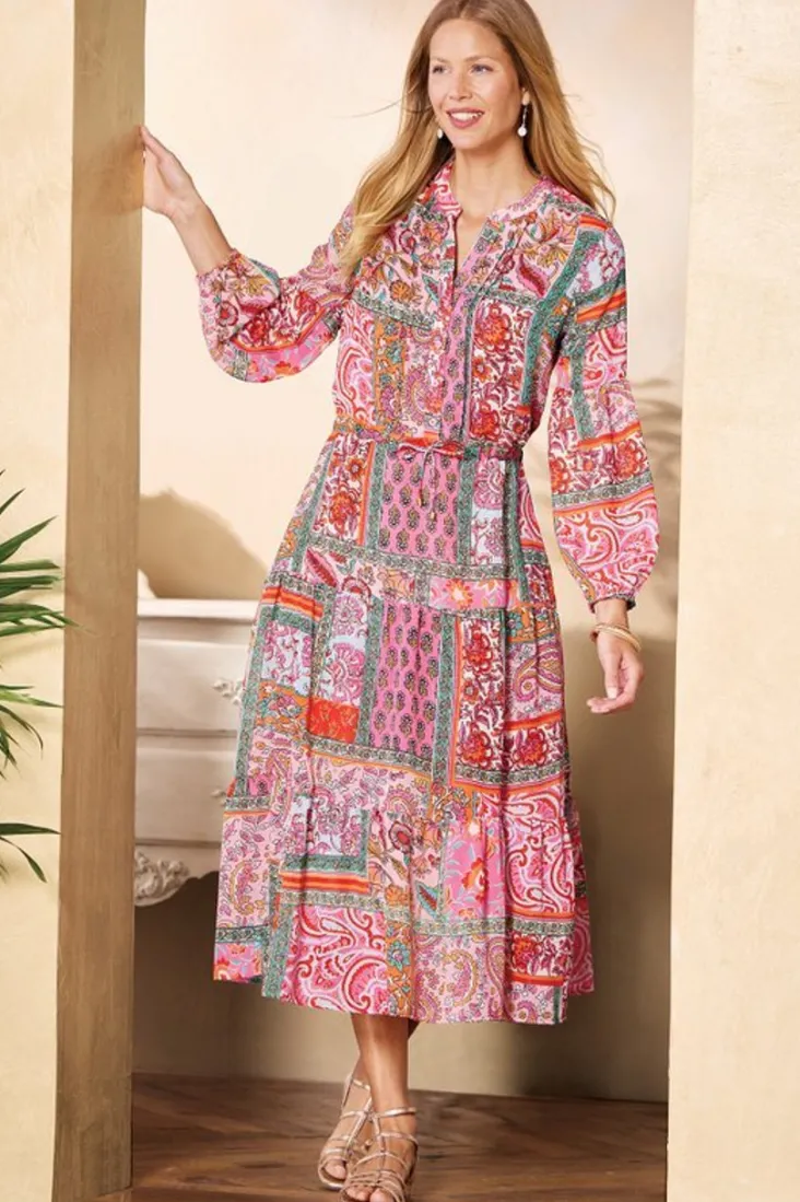 drea_midi_dress_4.webp Discount Soft Surroundings Drea Midi Dress MultiPatchwork