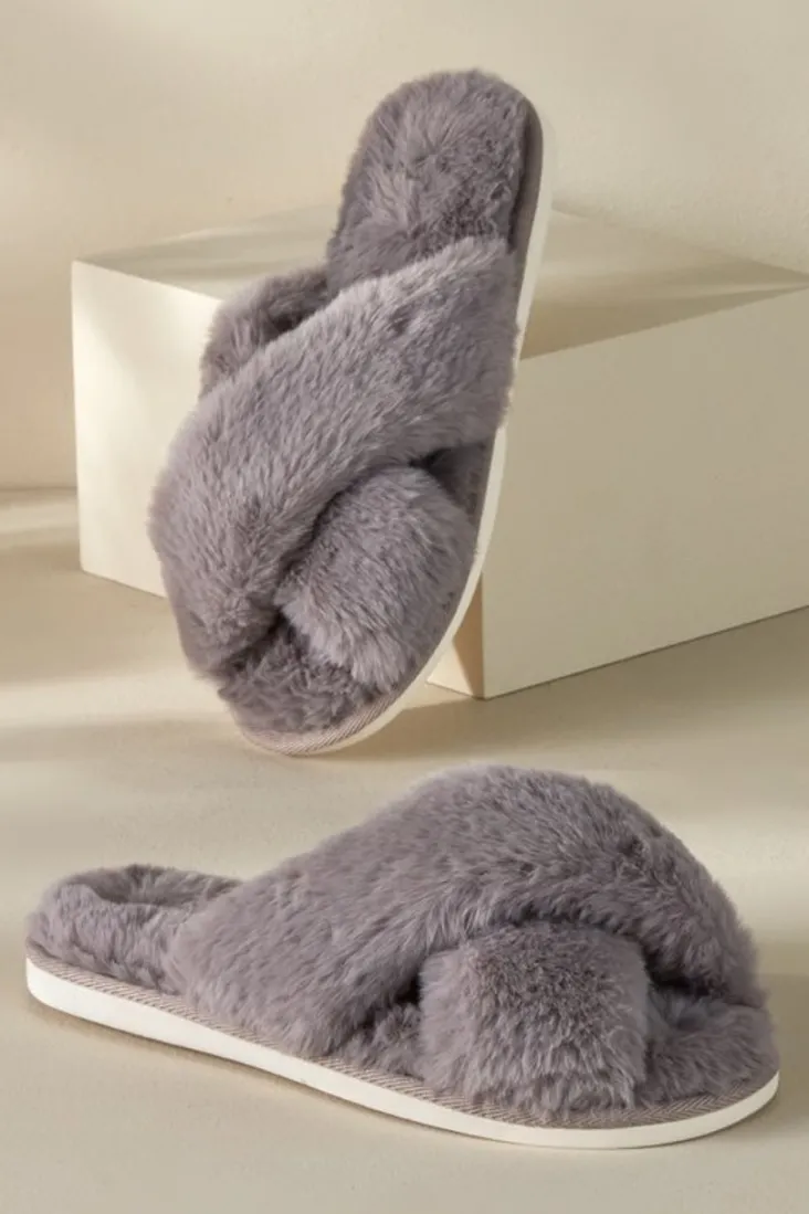 dreama_faux_fur_cross_band_slippers_3.webp Best Sale Soft Surroundings Dreama Faux Fur Cross Band Slippers