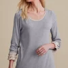Sale Soft Surroundings Ella Lace Top MediumGreyHeather